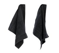 Lot de 2 torchons de cuisine 50x50 cm éponge PURE KITCHEN TERRY Noir