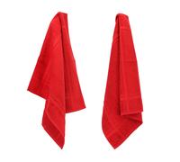 Lot de 2 torchons de cuisine 50x50 cm éponge PURE KITCHEN TERRY Rouge