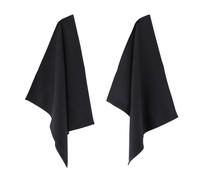 Lot de 2 torchons de cuisine 50x50 cm nid d'abeille PURE KITCHEN WAFFLE Noir