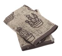 Lot de 2 torchons de cuisine éponge 50x50 cm coton CACTUS marron