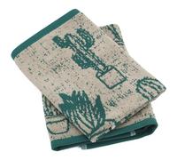 Lot de 2 torchons de cuisine éponge 50x50 cm coton CACTUS vert