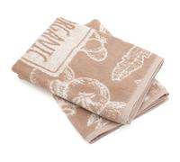 Lot de 2 torchons de cuisine éponge 50x50 cm coton ORGANIC marron