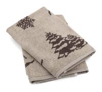 Lot de 2 torchons de cuisine éponge 50x50 cm coton SKI marron