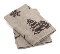Lot de 2 torchons de cuisine éponge 50x50 cm coton SKI marron