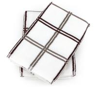 Lot de 2 torchons de cuisine éponge 50x50 cm SQUARES marron