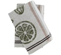 Lot de 2 torchons de cuisine éponge VEG 50x50 cm vert Olive