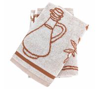 Lot de 2 torchons de cuisine pur coton 50x50 cm EVOO rouge brique