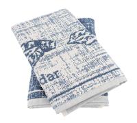 Lot de 2 torchons de cuisine pur coton 50x50 cm motif fromage collection CHEESE bleu