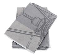 Lot de 2 torchons de cuisine pur coton 50x70 cm collection BBQ gris