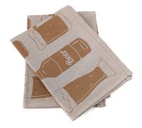 Lot de 2 torchons de cuisine pur coton 50x70 cm motif de bières BEER jaune