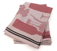Lot de 2 torchons de cuisine pur coton 50x70 cm VITIS motif viticole rouge