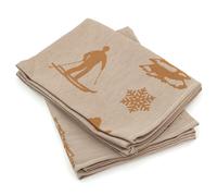 Lot de 2 torchons de cuisine toile 50x70 cm coton SKI jaune
