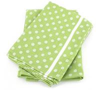 Lot de 2 torchons de cuisine toile 50x70 cm DOTS vert