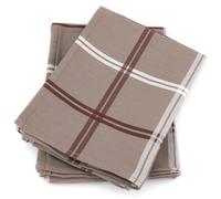 Lot de 2 torchons de cuisine toile 50x70 cm SQUARES marron