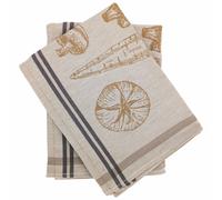 Lot de 2 torchons de cuisine toile VEG 50x70 cm jaune Moutarde