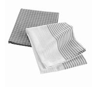 Douceur d'Intérieur – Torchons Déjeuner 50 x 70 cm, Coton tissé – Lot de 2 Gris