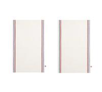 Lot de 2 torchons en pur lin, TRICOLORE