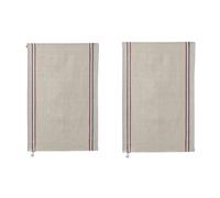 Lot de 2 torchons en pur lin, TRICOLORE