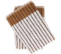 Lot de 2 torchons éponge TERRA 50x50 cm à rayures marron Camel