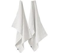 Lot de 2 Torchons Essuie-vaisselle 50x70cm Lin Lavé Craie - MARGAUX - ALTOBUY Blanc G