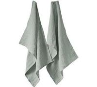 Lot de 2 Torchons Essuie-vaisselle 50x70cm Lin Lavé Eucalyptus - MARGAUX - ALTOBUY Vert G