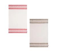 Lot de 2 torchons unis en lin, ALBATRE