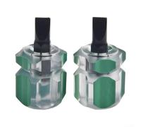 Lot de 2 tournevis courts plats et cruciformes Chromé | Pour tournevis courts, mini tournevis à tête plate, petit tournevis cruciforme, chrome vanadium (B)