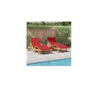 vidaXL Transat 3 pièces Rouge 200 x 67 x 84 cm Bois massif d'acacia