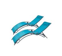 Concept Usine Transats ajustables Cali – Lot de 2 Gris et Bleu