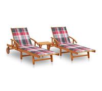 Helloshop26 Lot de 2 transats en bois - Multicolore