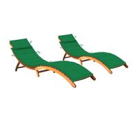 Helloshop26 lot de 2 transats bois - Vert