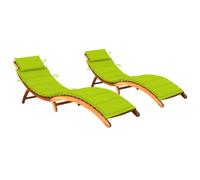 Helloshop26 lot de 2 chaises longues - Bois