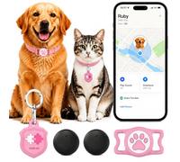 Lot de 2 traqueurs de chiens avec Apple Find My, GPS pour chiens et chats | Suivi de localisation en temps réel, sans frais mensuels ou carte SIM, collier de chien étanche avec support