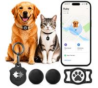 Lot de 2 traqueurs de chiens avec Apple Find My, GPS pour chiens et chats | Suivi de localisation en temps réel, sans frais mensuels ou carte SIM, collier de chien étanche avec support