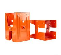 Lot de 2 tréteaux de sciage pliables en acier | Cadre en acier haute résistance, capacité de 408 kg, design pliable, pieds antidérapants, finition orange