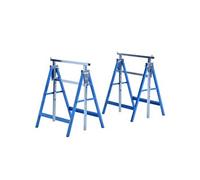 HomCom Tréteaux pliables télescopiques Lot de 2 – Hauteur réglable 80–130 cm Bleu