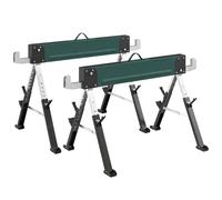 Lot de 2 tréteaux pliants - HOMCOM - hauteur réglable 64-81cm - charge 1160 kg - métal - 116 x 64 x 81 cm - vert