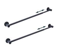 Lot de 2 tringles à rideaux magnétiques réglables pour porte en métal, porte-serviette magnétique pour réfrigérateur, salle de classe, tableau blanc, 45,7 à 80 cm, noir