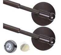 Lot de 2 tringles à rideaux magnétiques robustes pour porte en métal (40,6 à 71,1 cm, bronze) avec aimant puissant et ventouse
