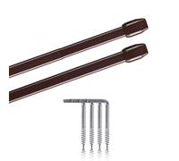 Lot de 2 tringles à vitrages extensibles, 2 tringles à rideaux avec crochets à visser (couleur : marron, taille : 40-60 cm)