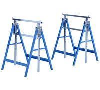Lot de 2 tršŠteaux pliables tšŠlescopiques hauteur ršŠglable 80-130 cm bleu