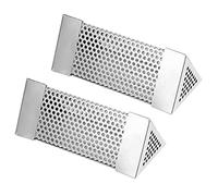 Lot de 2 tubes de fumée à granulés, 6 pouces, générateur de fumée, fumoir à chaud ou à froid, boîte de fumage en acier inoxydable, accessoire de barbecue pour grill, barbecue et (Triangle)