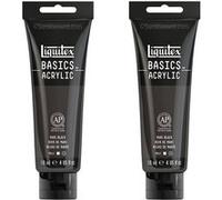 Lot de 2 tubes de Peinture Acrylique - Noir de Mars - Liquitex Basics Noir