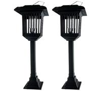 Lot de 2 tue-insectes solaires d'extérieur à charge solaire, grille électrique solide, design étanche, idéal pour la maison, le jardin, le balcon