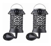 Lot de 2 tue-insectes solaires d'extérieur étanches avec lumière LED double fonction, ABS et métal, à suspendre ou à fixer au mur pour pelouse, jardin, terrasse, camping