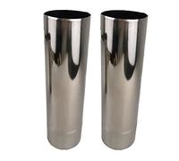 Lot de 2 tuyaux de cheminée droits en acier inoxydable de 5 cm/7 cm/11 cm/12 cm de diamètre, for poêle à bois, longueur 50 cm, rallonge for cheminée(12cm)