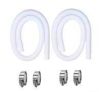 Lot de 2 tuyaux de pompe de piscine de rechange avec 4 colliers de serrage en acier inoxydable pour Intex, Coleman, pour pompes de piscine hors sol Summer Waves (2 tubes et 4 boucles)