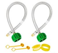 Lot de 2 tuyaux de propane pour camping-car avec connecteurs en laiton - Conduite de gaz en caoutchouc pour barbecue, barbecue, chauffage de terrasse - Tuyau flexible haute pression pour caravane