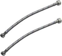 Lot de 2 Tuyaux Flexibles en Acier Inoxydable de 40 cm avec Raccord 1/2'' Femelle 1/2'' Femelle, Durabilité et Flexibilité pour vos Installations Hydrauliques