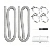 Lot de 2 Tuyaux Flexibles Piscine 1,5m Diamètre 32mm pour Pompe Filtration 300-1000 Gallons - Tube Aspiration PE Résistant(1.5m Gray Pipe)